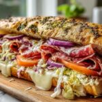 Gourmet Ciabatta Sandwich with Prosciutto, Sun-Dried Tomatoes, and Arugula Recipe
