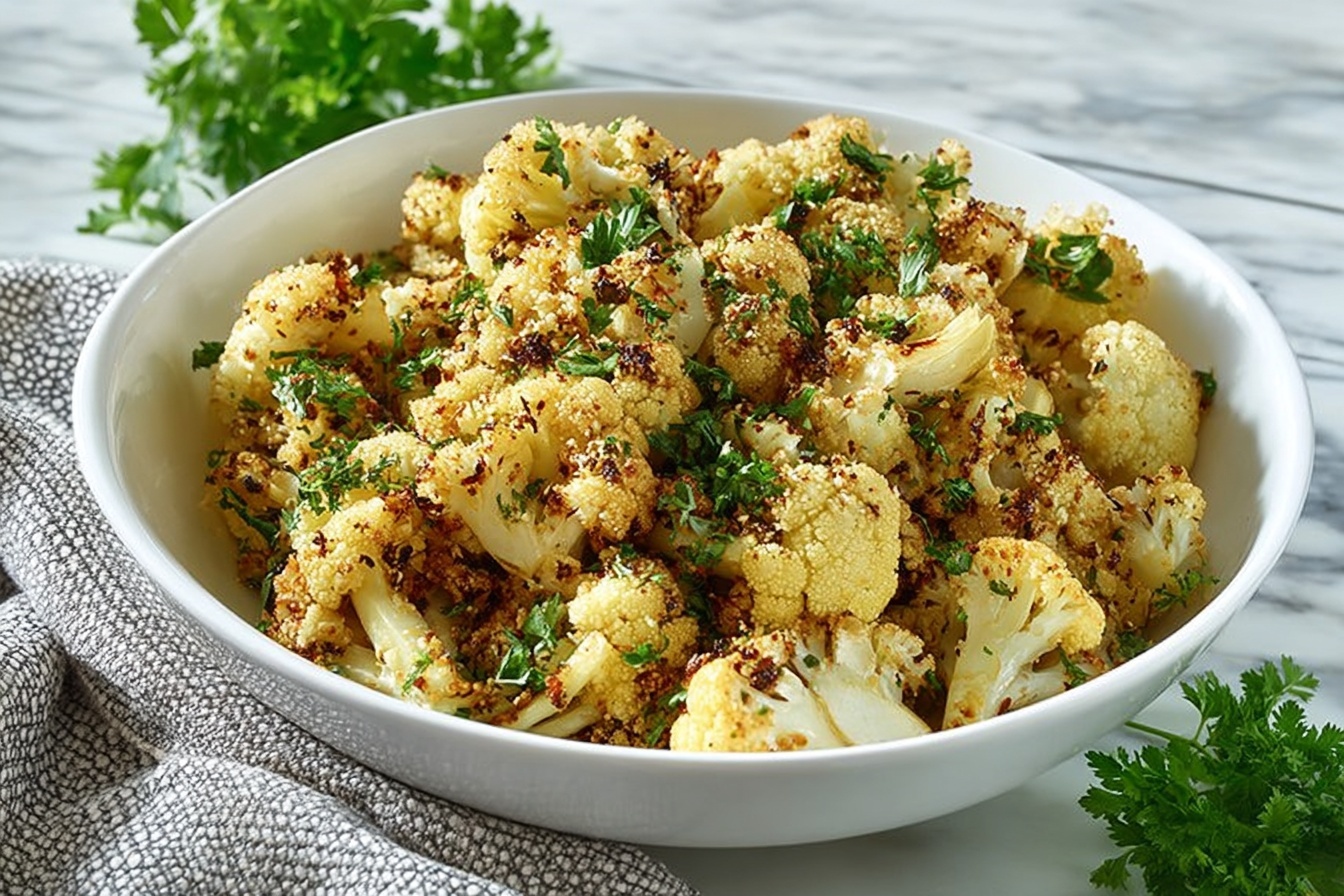 Roasted Cauliflower with Capers, Raisins, and Breadcrumbs Recipe