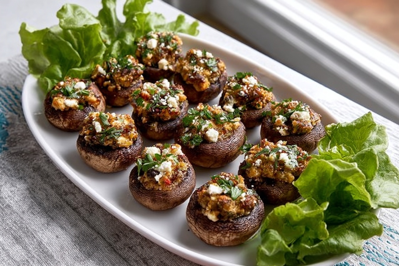 Chestnut and Sausage Stuffed Mushrooms Recipe