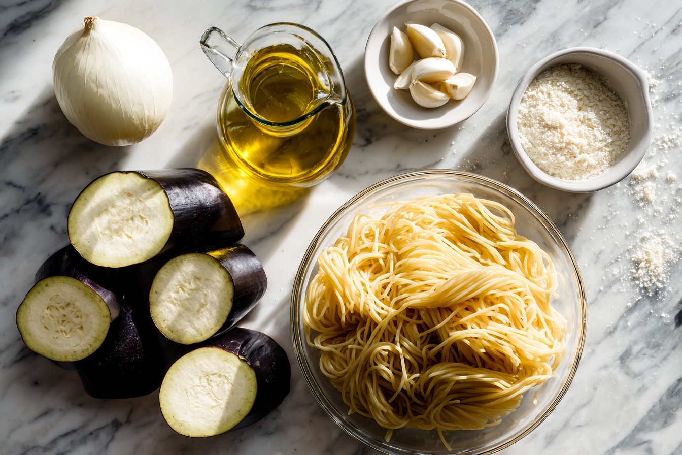 Single white plate with one serving of eggplant rollatini, showcasing a tender roasted eggplant slice wrapped around a generous portion of spaghetti in rich tomato sauce, topped with melted mozzarella cheese browned to golden perfection, close-up 3/4 angle revealing the layers of eggplant skin, soft pasta, and bubbling cheese, garnished with a sprinkle of fresh green herbs, placed on a white marble surface, styled for a food blog presentation, natural soft directional light highlighting textures and steam rising gently. REALISTIC STYLE IMAGE| TAGS: High-end food photography, clean composition, dramatic lighting, luxurious, elegant, mouth-watering, indulgent, gourmet | CAMERA: Nikon Z7 | FOCAL LENGTH: 50mm | SHOT TYPE: Close-up | COMPOSITION: 3/4 angle | LIGHTING: Soft directional light | PRODUCTION: Food Stylist | TIME: Daytime I LOCATION TYPE: Kitchen near windows --stylize 150 --ar 3:2