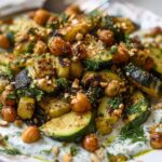 Roasted Zucchini, Chickpea, & Avocado Salad with Tzatziki Recipe