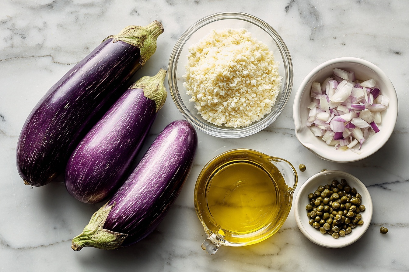 Stuffed Sicilian Eggplant Rolls Recipe 5 Single white plate featuring one neatly plated portion of eggplant rollatini, showcasing the tender, lightly browned eggplant slices tightly rolled around a savory filling of finely chopped vegetables and nuts, garnished with fresh, vibrant parsley flakes. The close-up shot reveals the soft, luscious interior texture and the glossy exterior skin of the eggplant, all set against a pristine white marble background. The intimate 3/4 angle emphasizes the depth and layers of the roll, with natural soft directional light highlighting the moist, rich filling and delicate seasoning, styled as a gourmet serving ready to be enjoyed. REALISTIC STYLE IMAGE| TAGS: High-end food photography, clean composition, dramatic lighting, luxurious, elegant, mouth-watering, indulgent, gourmet | CAMERA: Nikon Z7 | FOCAL LENGTH: 50mm | SHOT TYPE: Close-up | COMPOSITION: 3/4 angle | LIGHTING: Soft directional light | PRODUCTION: Food Stylist | TIME: Daytime I LOCATION TYPE: Kitchen near windows --stylize 150 --ar 3:2