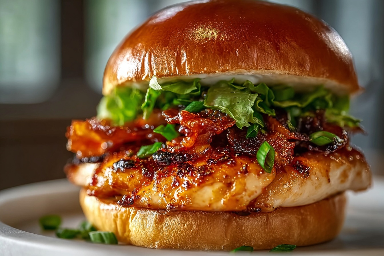 Gochujang Chicken Burgers with Kimchi Bacon Jam Recipe
