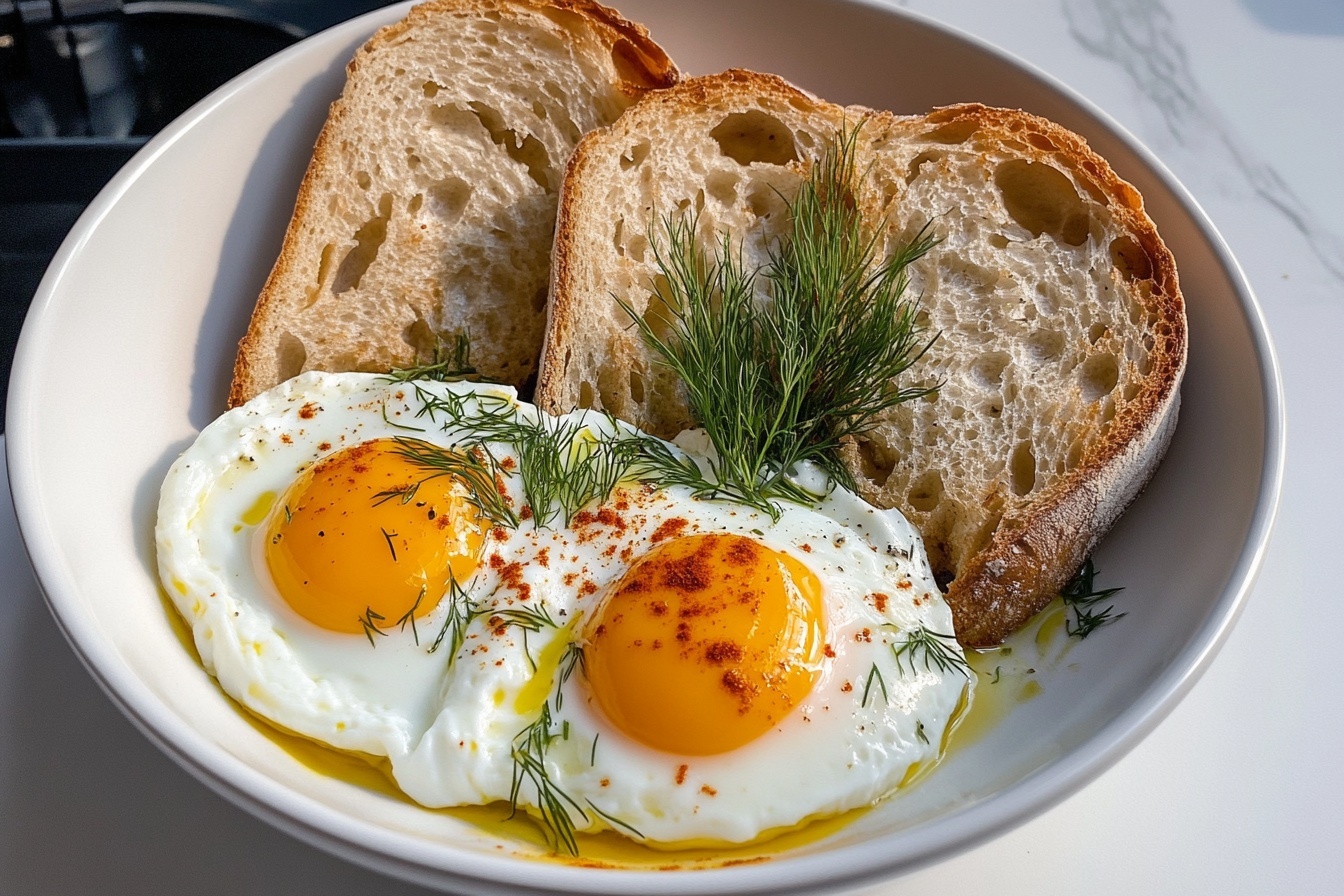 Turkish Eggs (Çılbır) for Breakfast Recipe
