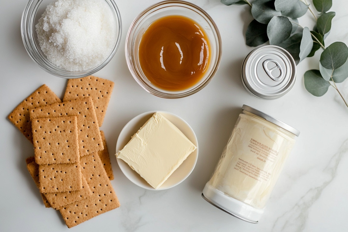 Single white plate displaying a single slice of smooth caramel cheesecake with a thick, creamy interior and a golden-brown graham cracker crust visible along the base. The glossy caramel topping cascades slightly over the edges, sprinkled delicately with flaky sea salt, enhancing the luxurious texture and rich flavors. The slice is positioned at a 3/4 angle, capturing the depth and creamy layers of the cheesecake. Natural soft daylight highlights the shiny surface and textured crust against a white marble background, styled elegantly in a minimal kitchen setting. REALISTIC STYLE IMAGE| TAGS: High-end food photography, clean composition, dramatic lighting, luxurious, elegant, mouth-watering, indulgent, gourmet | CAMERA: Nikon Z7 | FOCAL LENGTH: 50mm | SHOT TYPE: Close-up | COMPOSITION: 3/4 angle | LIGHTING: Soft directional light | PRODUCTION: Food Stylist | TIME: Daytime I LOCATION TYPE: Kitchen near windows --stylize 150 --ar 3:2