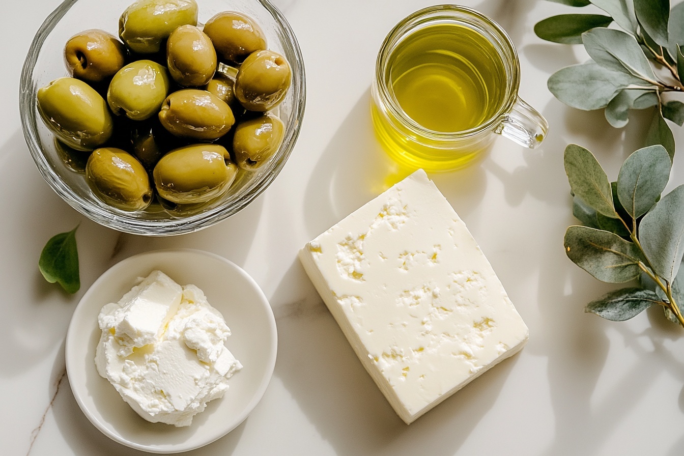 Glass jar filled with creamy herb-infused white bean dip swirled elegantly on top and garnished with whole green olives, a fresh sage leaf, and small red pepper flakes, the jar sits on a white marble surface with natural daylight highlighting the smooth texture and vibrant colors of the dip, professional food styling emphasizing freshness and rustic charm, whole dish in frame from a close 3/4 angle, clean composition with soft directional light creating subtle shadows and highlights, gourmet presentation ideal for a food magazine hero shot, photographed with a Nikon Z7, 50mm lens in a kitchen near windows during daytime --stylize 150 --ar 3:2 | REALISTIC STYLE IMAGE | TAGS: High-end food photography, clean composition, dramatic lighting, luxurious, elegant, mouth-watering, indulgent, gourmet | CAMERA: Nikon Z7 | FOCAL LENGTH: 50mm | SHOT TYPE: Close-up | COMPOSITION: 3/4 angle | LIGHTING: Soft directional light | PRODUCTION: Food Stylist | TIME: Daytime | LOCATION TYPE: Kitchen near windows