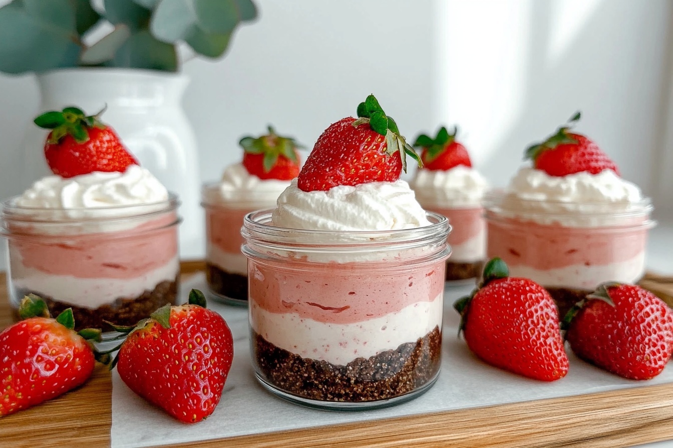 Chocolate Covered Strawberry Cheesecake Jars with Cottage Cheese Recipe