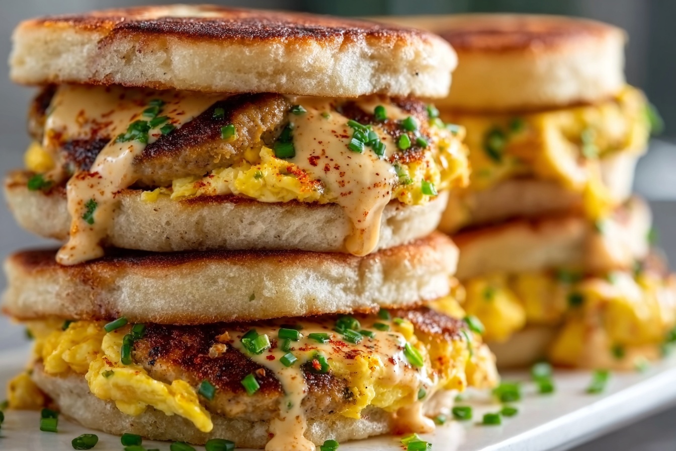 Spicy Chipotle Egg Breakfast Sandwiches Recipe