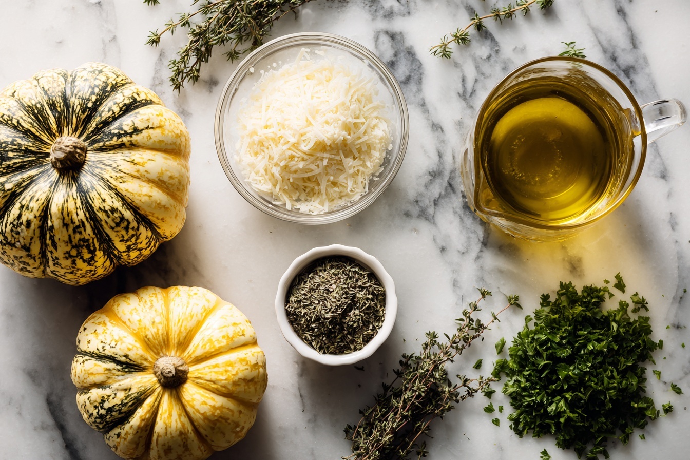 Single white plate with a neatly arranged portion of roasted acorn squash slices, showing the rich golden interior texture and slightly crisped edges, seasoned with herbs and spices, angled view capturing the contrast between the tender, soft squash flesh and the dark green ridged skin, garnished with fresh thyme sprigs on a white marble surface, natural daylight highlighting the warm roasted tones, styled as a gourmet individual serving ready to eat, intimate close-up food photography. REALISTIC STYLE IMAGE| TAGS: High-end food photography, clean composition, dramatic lighting, luxurious, elegant, mouth-watering, indulgent, gourmet | CAMERA: Nikon Z7 | FOCAL LENGTH: 50mm | SHOT TYPE: Close-up | COMPOSITION: 3/4 angle | LIGHTING: Soft directional light | PRODUCTION: Food Stylist | TIME: Daytime I LOCATION TYPE: Kitchen near windows --stylize 150 --ar 3:2