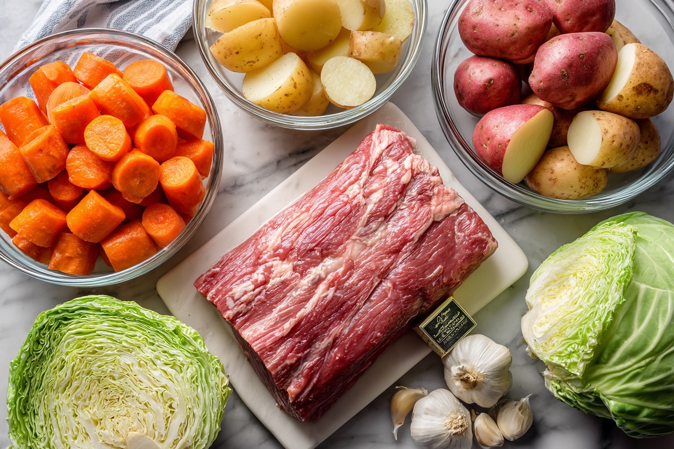 Single white plate featuring a plated portion of slow-cooked roasted vegetables with vibrant chunks of tender red potatoes, carrot pieces, and sweet onion wedges, all glistening with garlic bits and infused with rich, savory flavors, close-up angled shot revealing the soft texture and steaming warmth of the cooked vegetables, set on a white marble surface that enhances the colors and freshness, styled for an elegant, mouth-watering food blog presentation. REALISTIC STYLE IMAGE| TAGS: High-end food photography, clean composition, dramatic lighting, luxurious, elegant, mouth-watering, indulgent, gourmet | CAMERA: Nikon Z7 | FOCAL LENGTH: 50mm | SHOT TYPE: Close-up | COMPOSITION: 3/4 angle | LIGHTING: Soft directional light | PRODUCTION: Food Stylist | TIME: Daytime I LOCATION TYPE: Kitchen near windows --stylize 150 --ar 3:2