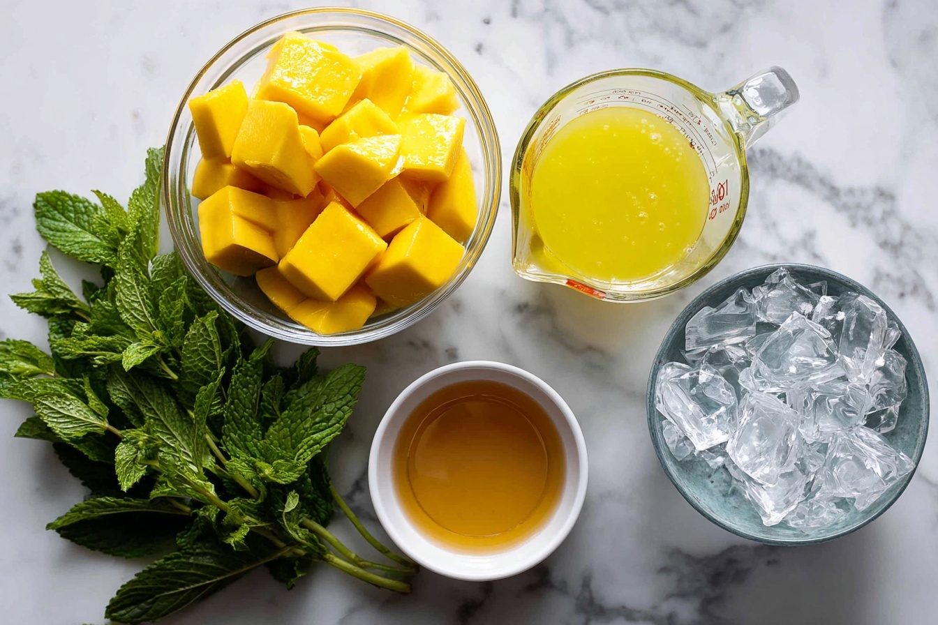 Single clear glass filled with a vibrant serving of freshly made lemonade topped with ice cubes and garnished with a sprig of fresh mint and a thin lemon slice resting on the rim, close-up angled view capturing the condensation on the glass and the bright yellow liquid’s texture, placed on a white marble surface with an out-of-focus glass pitcher filled with more lemonade in the background, styled to convey a refreshing and inviting drink ready to enjoy. REALISTIC STYLE IMAGE| TAGS: High-end food photography, clean composition, dramatic lighting, luxurious, elegant, mouth-watering, indulgent, gourmet | CAMERA: Nikon Z7 | FOCAL LENGTH: 50mm | SHOT TYPE: Close-up | COMPOSITION: 3/4 angle | LIGHTING: Soft directional light | PRODUCTION: Food Stylist | TIME: Daytime I LOCATION TYPE: Kitchen near windows --stylize 150 --ar 3:2