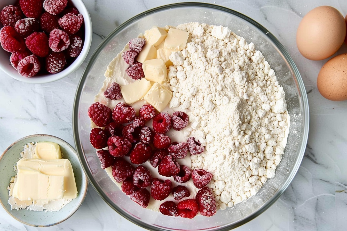 Single white plate showcasing a single slice of almond berry cake, beautifully revealing its moist, tender crumb with embedded juicy red berries and delicate layers. The top layer glistens with toasted almond slices adding a crunchy texture contrast. A dollop of whipped cream sits elegantly beside the slice, garnished with a fresh mint leaf, enhancing the visual appeal. The close-up composition highlights the interior textures and vibrant berry filling, all set against a pristine white marble surface with soft natural lighting, styled as a luxurious and indulgent dessert serving. REALISTIC STYLE IMAGE| TAGS: High-end food photography, clean composition, dramatic lighting, luxurious, elegant, mouth-watering, indulgent, gourmet | CAMERA: Nikon Z7 | FOCAL LENGTH: 50mm | SHOT TYPE: Close-up | COMPOSITION: 3/4 angle | LIGHTING: Soft directional light | PRODUCTION: Food Stylist | TIME: Daytime I LOCATION TYPE: Kitchen near windows --stylize 150  --ar 4:5