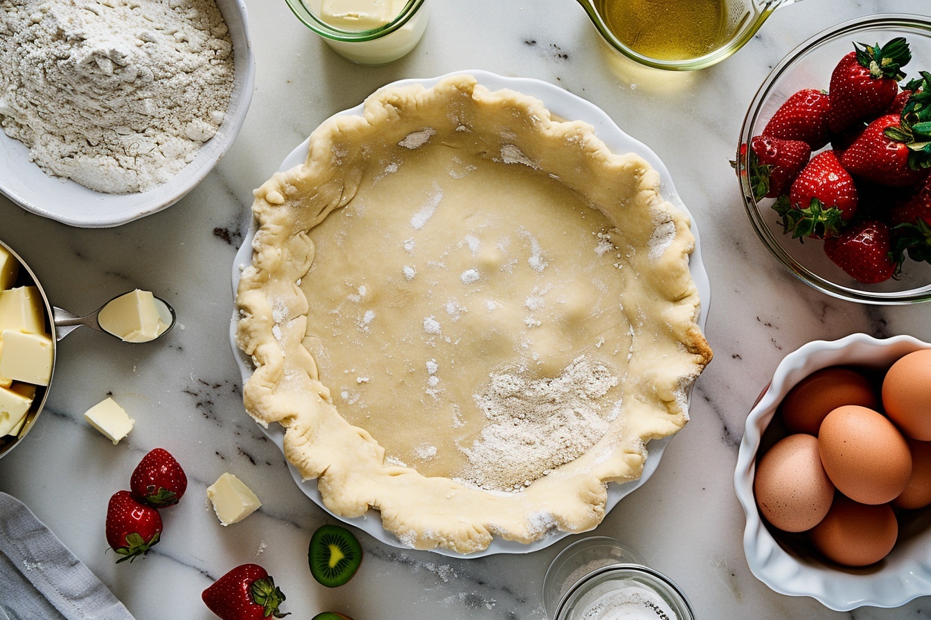 A single slice of fruit tart elegantly plated on a pristine white dish against a white marble background, showcasing a buttery golden crust filled with creamy custard, topped with vibrant fresh fruit including sliced strawberries, kiwi, blueberries, raspberries, and mandarin orange segments, a small sprig of mint adds a pop of green, the cross-section reveals smooth, glossy custard nestled under the glistening fruit, natural soft directional light enhances the textures and colors, styled as a refined individual serving ready to be enjoyed, close-up 3/4 angle view with subtle shadows and clean composition capturing the indulgent and fresh appeal of the dessert, photographed with a Nikon Z7 using 50mm focal length in a bright kitchen setting near windows. REALISTIC STYLE IMAGE| TAGS: High-end food photography, clean composition, dramatic lighting, luxurious, elegant, mouth-watering, indulgent, gourmet | CAMERA: Nikon Z7 | FOCAL LENGTH: 50mm | SHOT TYPE: Close-up | COMPOSITION: 3/4 angle | LIGHTING: Soft directional light | PRODUCTION: Food Stylist | TIME: Daytime I LOCATION TYPE: Kitchen near windows --stylize 150  --ar 4:5