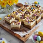 Mini Egg Millionaires Blondie: Fudgey Blondeie with Caramel, White Chocolate, and Mini Eggs Recipe