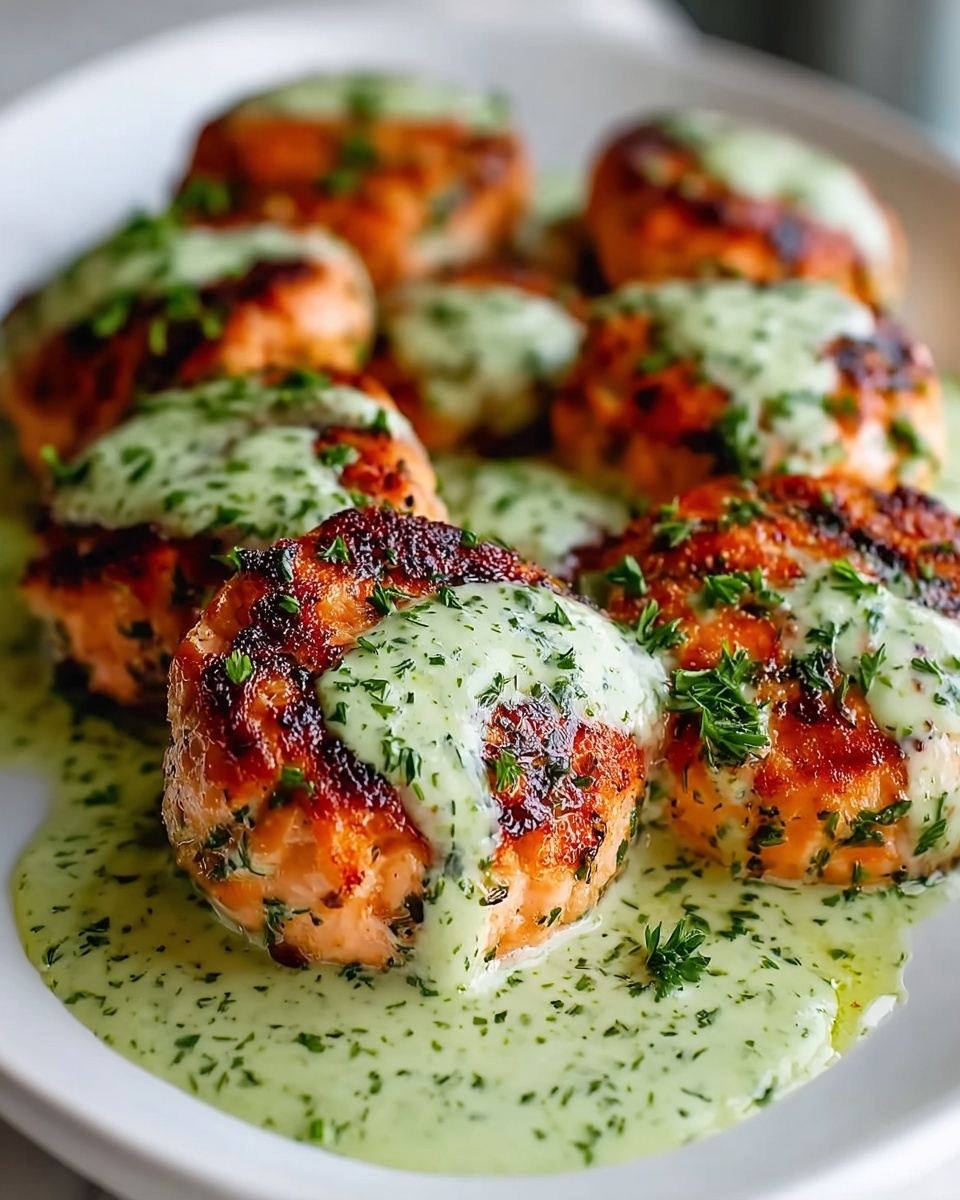 Salmon Balls with Creamy Avocado Cilantro Sauce Recipe
