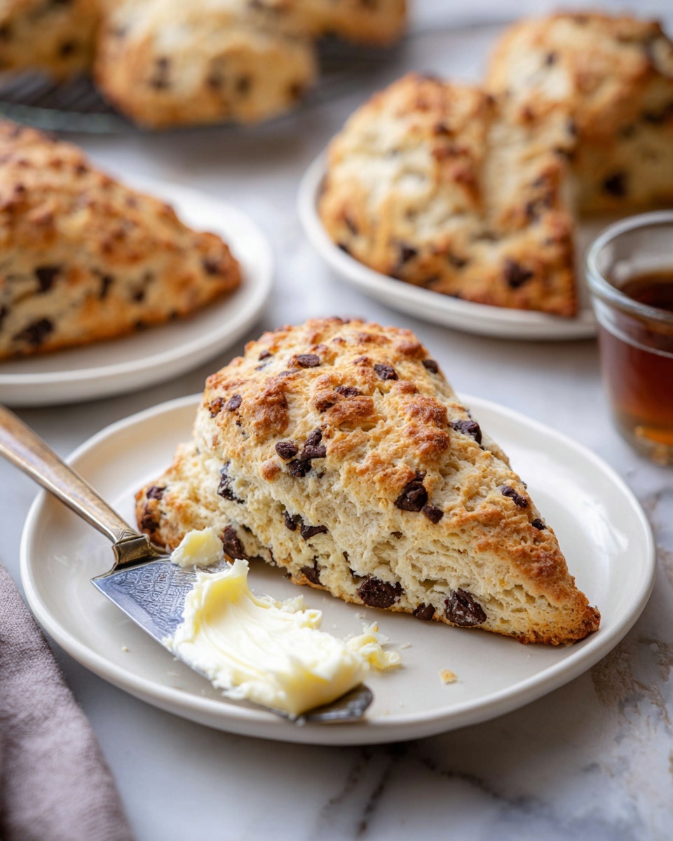 Large white oval ceramic serving tray filled with an assortment of freshly baked scones including varieties with chocolate chips, white chocolate chips, and raspberries, each golden-brown and perfectly risen with a slightly crumbly texture, scattered with fresh blueberries and raspberries as garnish, photographed at a 3/4 angle to display the whole batch aligned naturally, set on a white marble kitchen countertop bathed in soft natural light, styled for a high-end food magazine hero shot, emphasizing the indulgent and gourmet appeal of the scones. REALISTIC STYLE IMAGE| TAGS: High-end food photography, clean composition, dramatic lighting, luxurious, elegant, mouth-watering, indulgent, gourmet | CAMERA: Nikon Z7 | FOCAL LENGTH: 50mm | SHOT TYPE: Close-up | COMPOSITION: 3/4 angle | LIGHTING: Soft directional light | PRODUCTION: Food Stylist | TIME: Daytime I LOCATION TYPE: Kitchen near windows --stylize 150 --ar 4:5