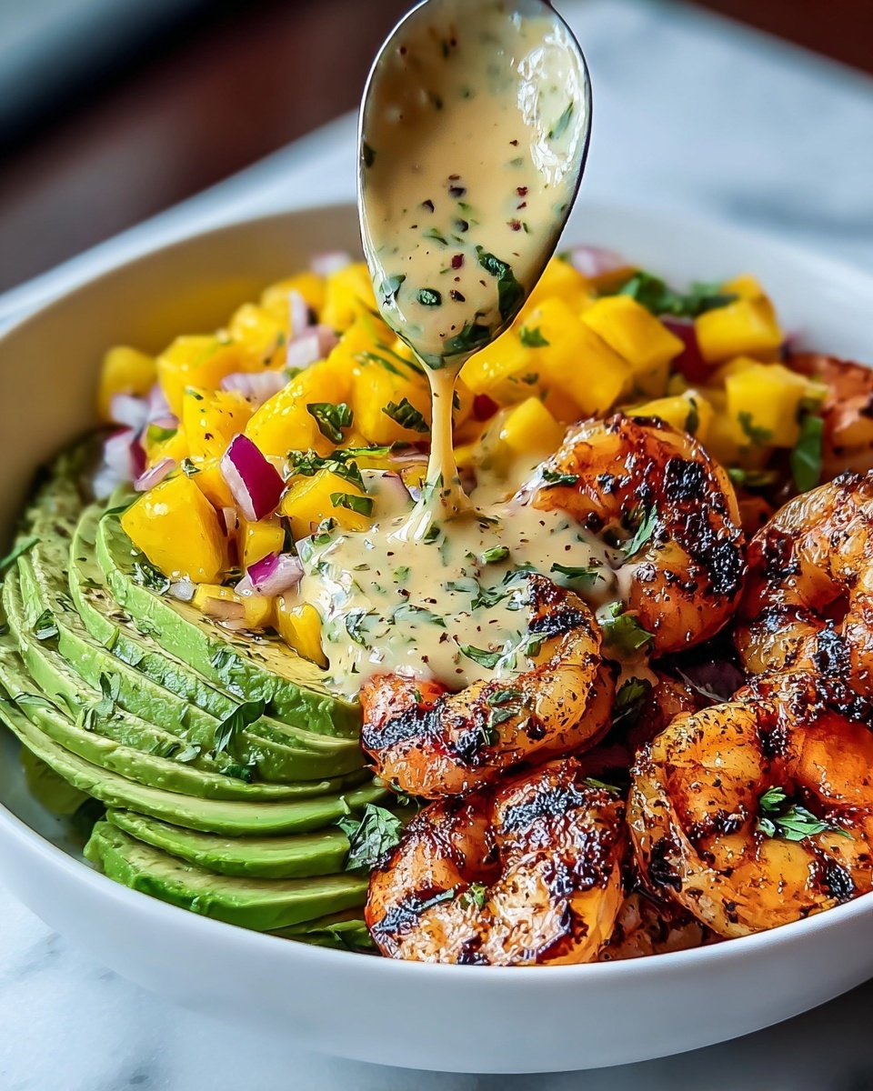 Shrimp and Avocado Bowls with Mango Salsa & Lime-Chili Sauce Recipe