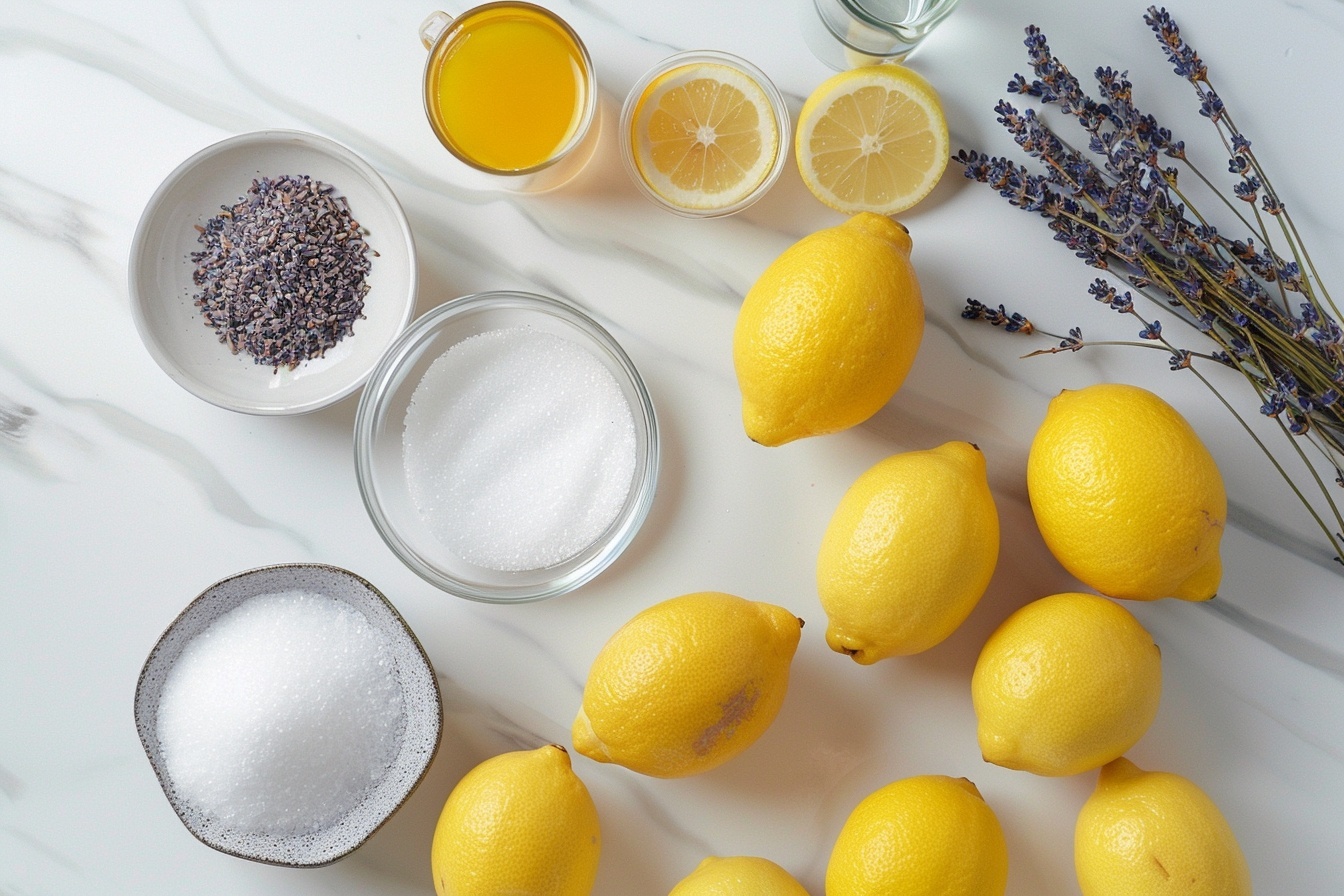 Single white tall glass filled with a single serving of vibrant purple lavender lemonade, showcasing ice cubes glistening through the liquid, a delicate lavender sprig and a thin lemon slice garnishing the rim, a red and white striped straw inserted, all presented on a white marble surface with natural soft daylight highlighting the refreshing beverage, styled with a close-up 3/4 angle capturing the textures of the ice and the clarity of the drink, elegant and mouth-watering presentation for a gourmet food blog | REALISTIC STYLE IMAGE | TAGS: High-end food photography, clean composition, dramatic lighting, luxurious, elegant, mouth-watering, indulgent, gourmet | CAMERA: Nikon Z7 | FOCAL LENGTH: 50mm | SHOT TYPE: Close-up | COMPOSITION: 3/4 angle | LIGHTING: Soft directional light | PRODUCTION: Food Stylist | TIME: Daytime | LOCATION TYPE: Kitchen near windows --stylize 150 --ar 4:5