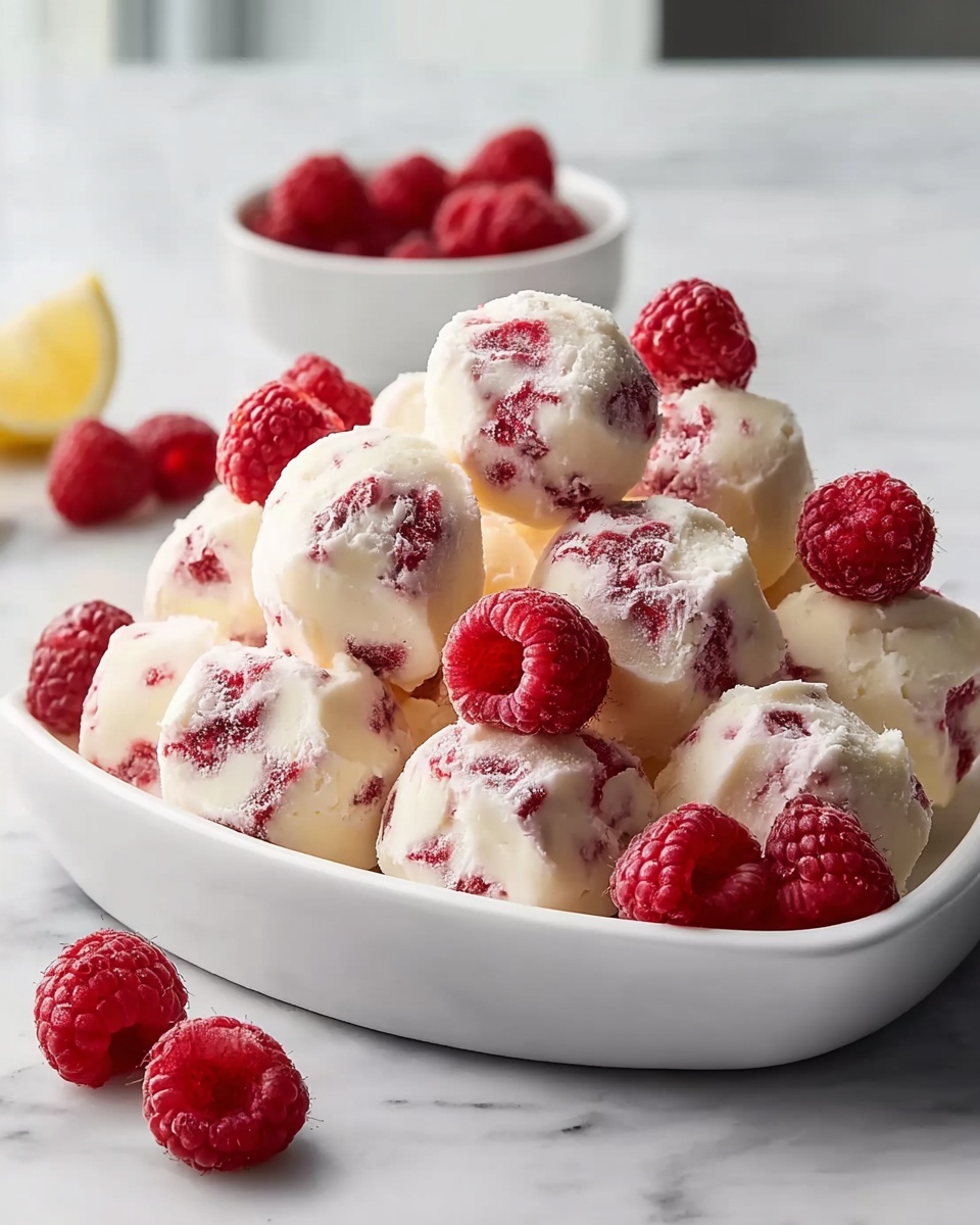 Lemon Raspberry Frozen Yogurt Bites Recipe