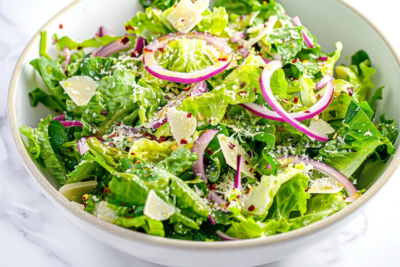 5-Minute Lemon Parmesan Lettuce Salad Recipe