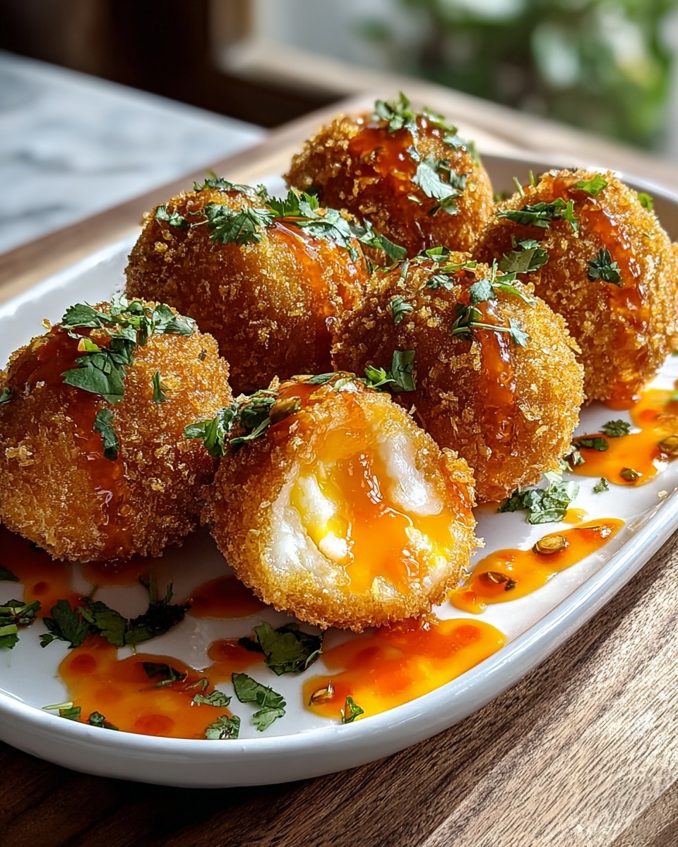 Fried Burrata with Spicy Sriracha Honey Sauce Recipe