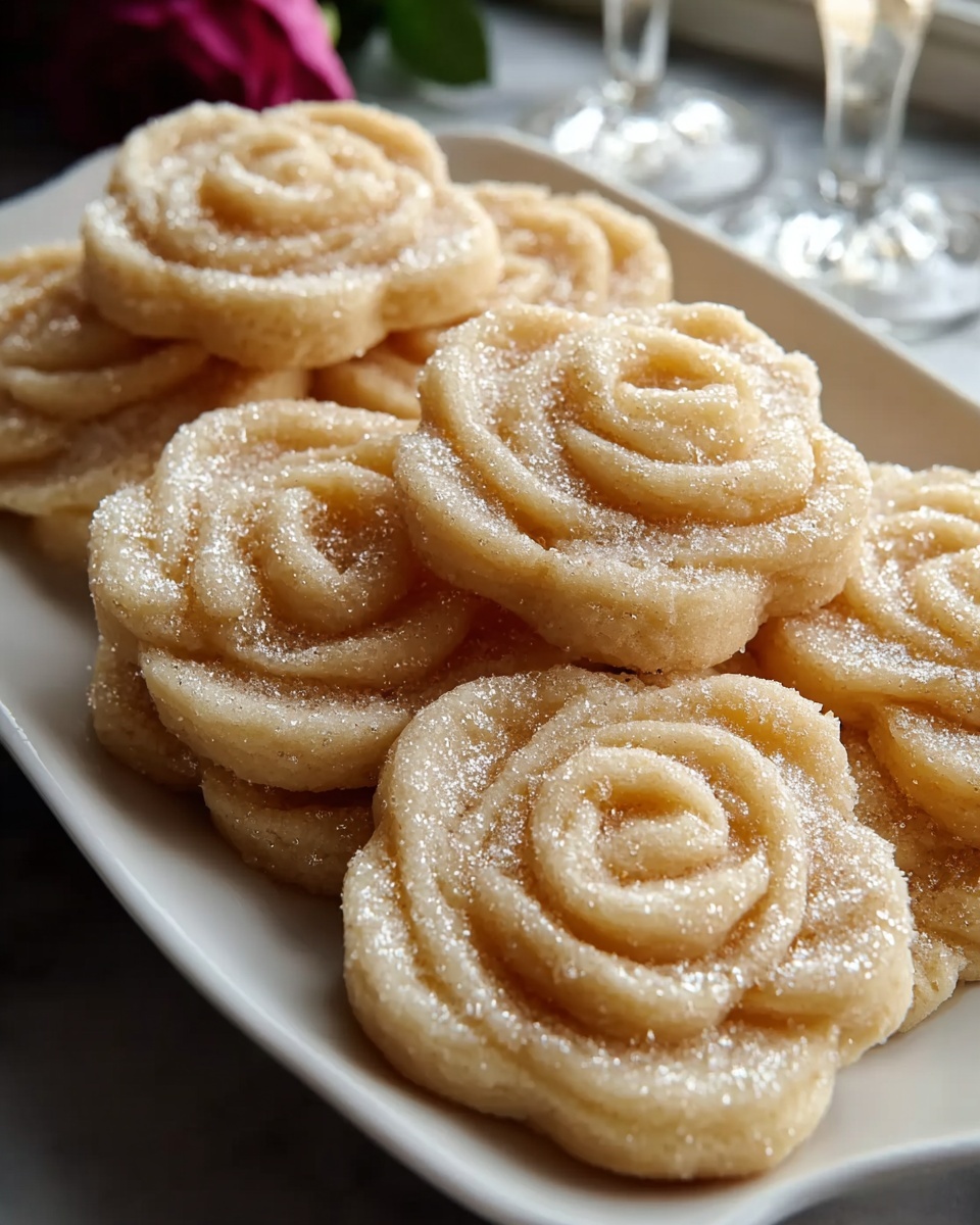 Vanilla Rose Shortbread Cookies Recipe