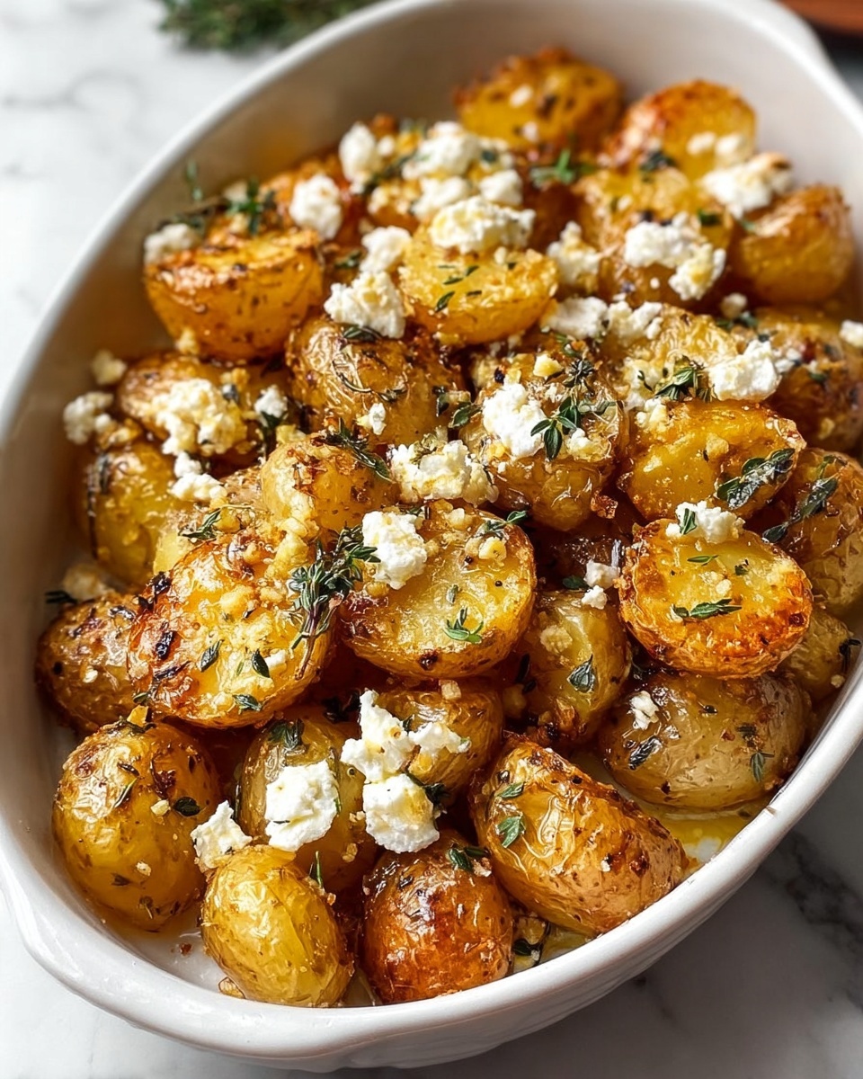 Roasted Potatoes with Baked Feta and Garlic Recipe