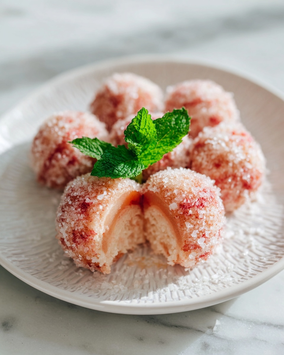 Italian Peach Cookies (Pesche Dolci) Recipe 6 A large white oval ceramic serving tray heaped with a generous batch of round, fluffy Brazilian cheese bread (pão de queijo), each piece perfectly puffed with a smooth golden exterior and topped with natural cracks revealing the soft texture within, arranged elegantly to emphasize their uniform size and inviting appearance. The tray is set on a pristine white marble kitchen countertop bathed in natural daylight from nearby windows, styled professionally to evoke a high-end food magazine hero shot, capturing the delightfully airy texture and warm tones of the entire batch. REALISTIC STYLE IMAGE| TAGS: High-end food photography, clean composition, dramatic lighting, luxurious, elegant, mouth-watering, indulgent, gourmet | CAMERA: Nikon Z7 | FOCAL LENGTH: 50mm | SHOT TYPE: Close-up | COMPOSITION: 3/4 angle | LIGHTING: Soft directional light | PRODUCTION: Food Stylist | TIME: Daytime I LOCATION TYPE: Kitchen near windows --stylize 150 --ar 4:5