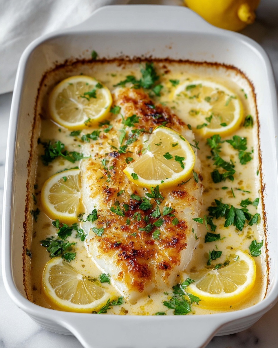 Tasty Baked Cod in Coconut Lemon Cream Sauce Recipe