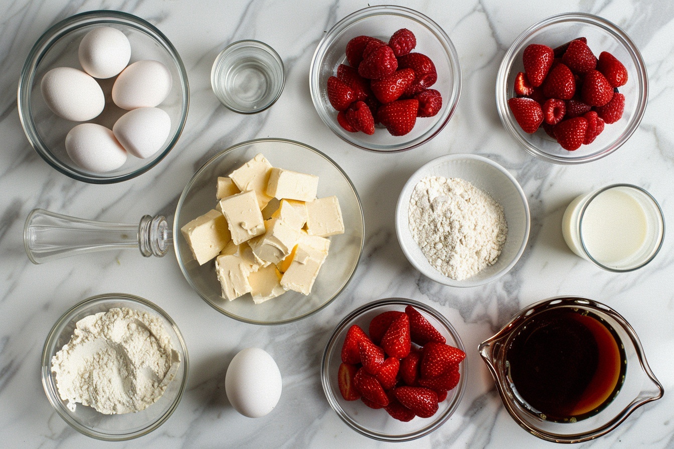 Single white plate holding one slice of crumb-topped strawberry coffee cake, revealing moist golden crumb cake layers intertwined with vibrant red strawberry filling, a crunchy, coarse streusel topping cascading down the side, angled close-up emphasizing the contrast between tender cake and crumbly topping, soft natural light casting gentle shadows, set on white marble background, styled elegantly as a plated dessert ready to eat, garnished with a small fresh strawberry and a daisy flower for a touch of color and freshness, intimate food blog style image in realistic style. REALISTIC STYLE IMAGE| TAGS: High-end food photography, clean composition, dramatic lighting, luxurious, elegant, mouth-watering, indulgent, gourmet | CAMERA: Nikon Z7 | FOCAL LENGTH: 50mm | SHOT TYPE: Close-up | COMPOSITION: 3/4 angle | LIGHTING: Soft directional light | PRODUCTION: Food Stylist | TIME: Daytime I LOCATION TYPE: Kitchen near windows --stylize 150 --ar 4:5