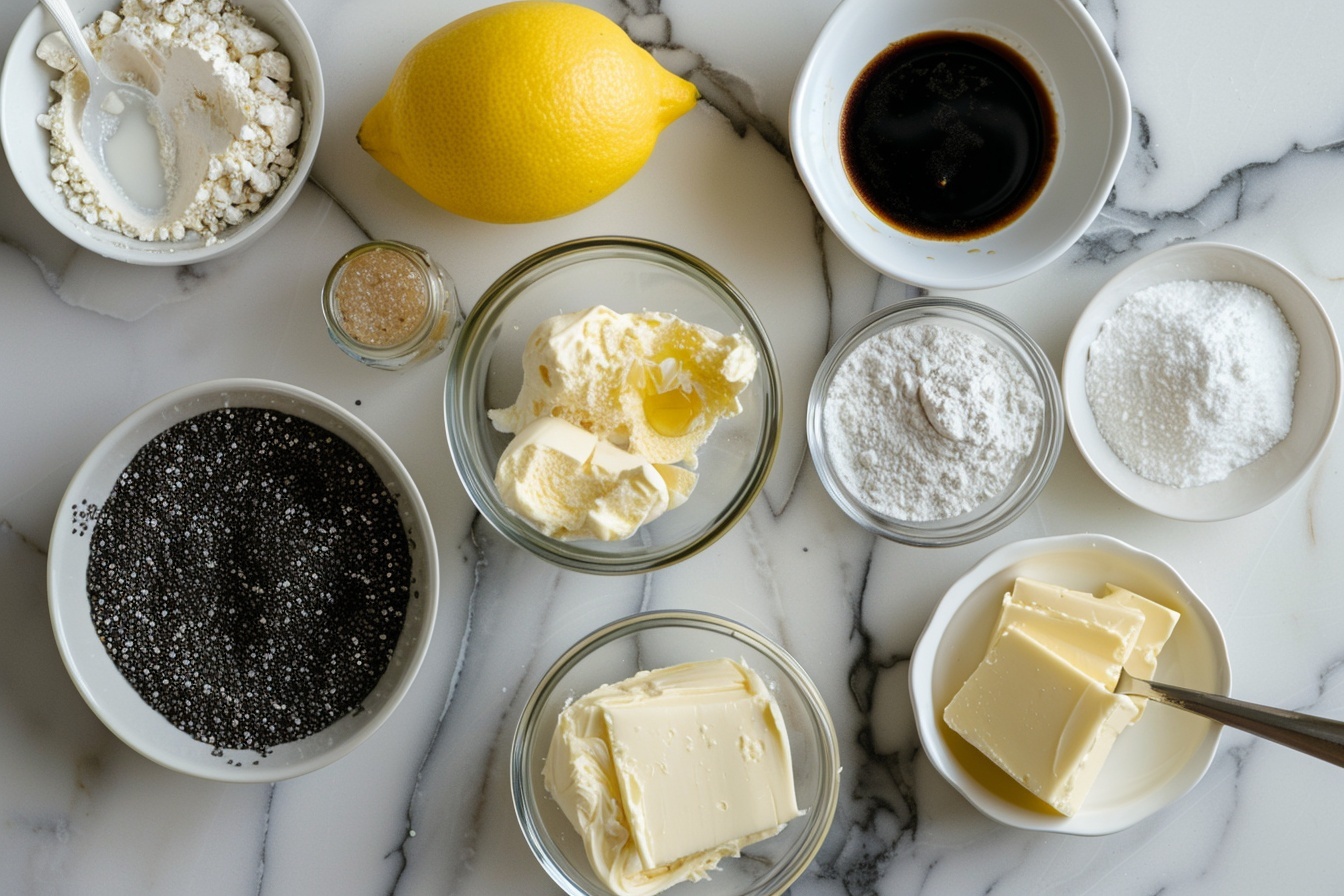 Single white plate holding a generous slice of poppy seed cake, showcasing the intricate layered swirl of tender, moist dough speckled with poppy seeds and a glossy drizzle of sugary glaze cascading over the top and pooling slightly at the plate’s edge, angled close-up to reveal the soft, fluffy crumb and delicate texture inside, set against a clean white marble background with natural daylight streaming through a nearby window, styled elegantly as a gourmet single serving ready to indulge. REALISTIC STYLE IMAGE| TAGS: High-end food photography, clean composition, dramatic lighting, luxurious, elegant, mouth-watering, indulgent, gourmet | CAMERA: Nikon Z7 | FOCAL LENGTH: 50mm | SHOT TYPE: Close-up | COMPOSITION: 3/4 angle | LIGHTING: Soft directional light | PRODUCTION: Food Stylist | TIME: Daytime I LOCATION TYPE: Kitchen near windows --stylize 150  --ar 4:5