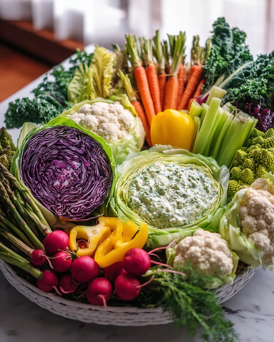 Spring Crudités Basket with Fresh Vegetable Dips Recipe