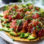 Spicy Tuna Tartare Tostada with Chipotle Mayo Recipe