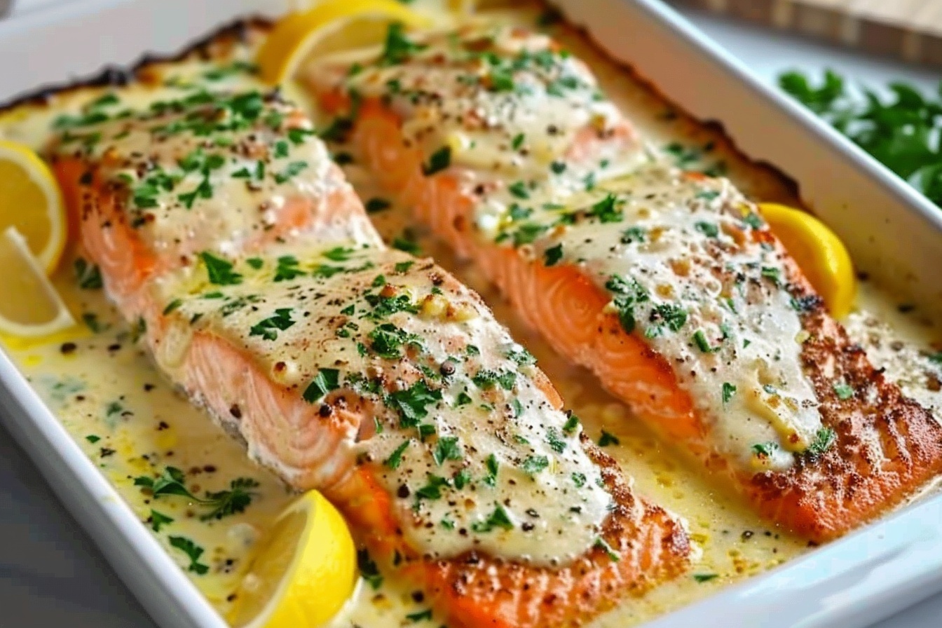 Baked Boursin Garlic Herb Salmon Recipe