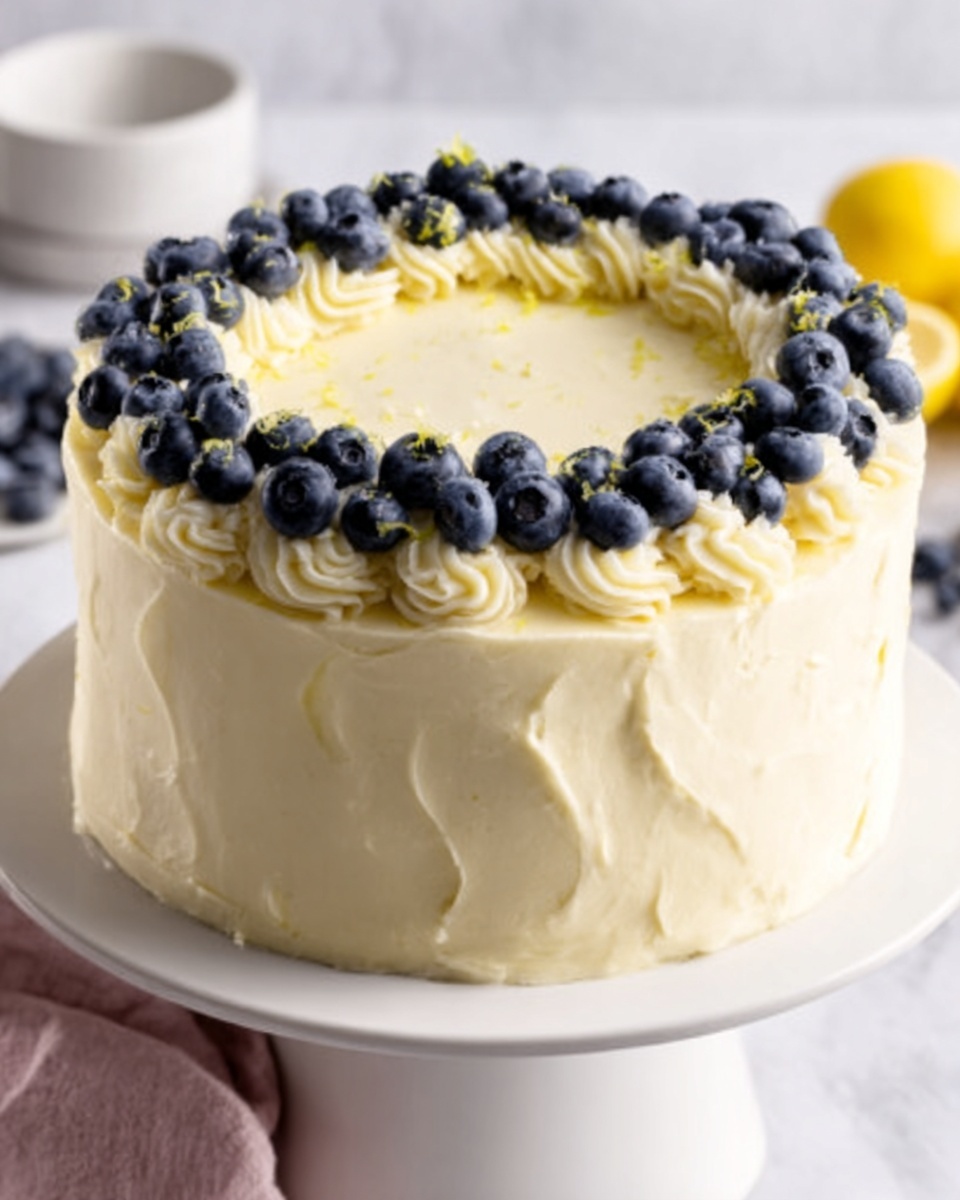 Lemon Blueberry Cake with Cream Cheese Frosting Recipe