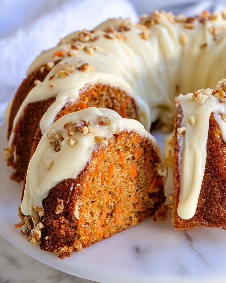 Moist Carrot Bundt Cake with Cream Cheese Glaze Recipe