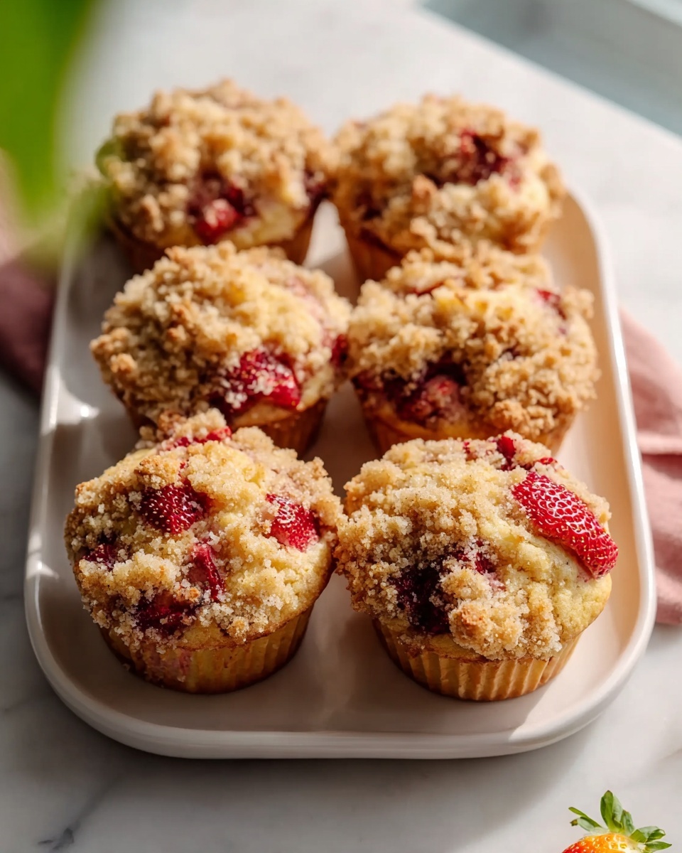 Quick Strawberry Muffins with Crumble Topping Recipe