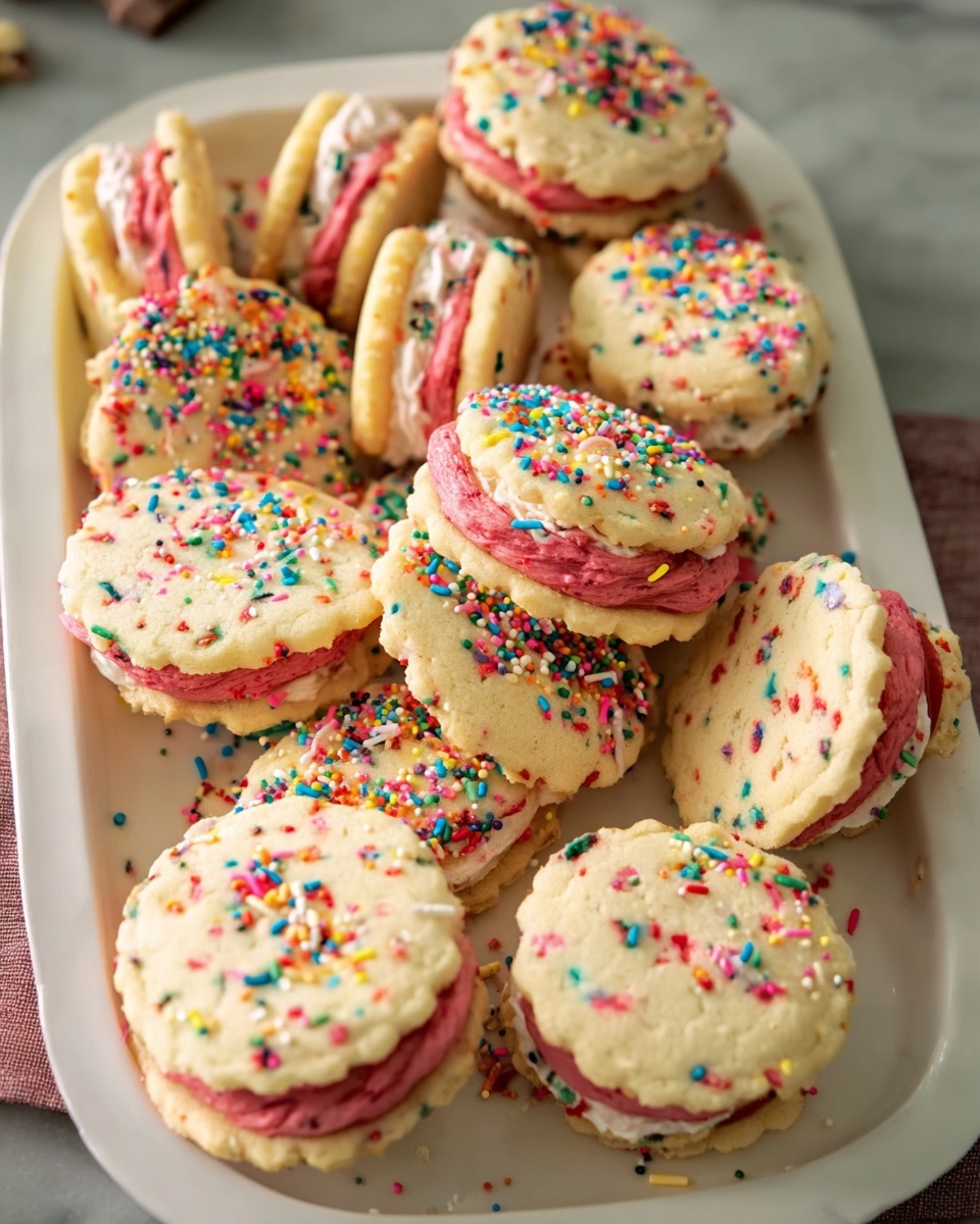 Funfetti Shortbread Sandwich Cookies with Frosting Recipe