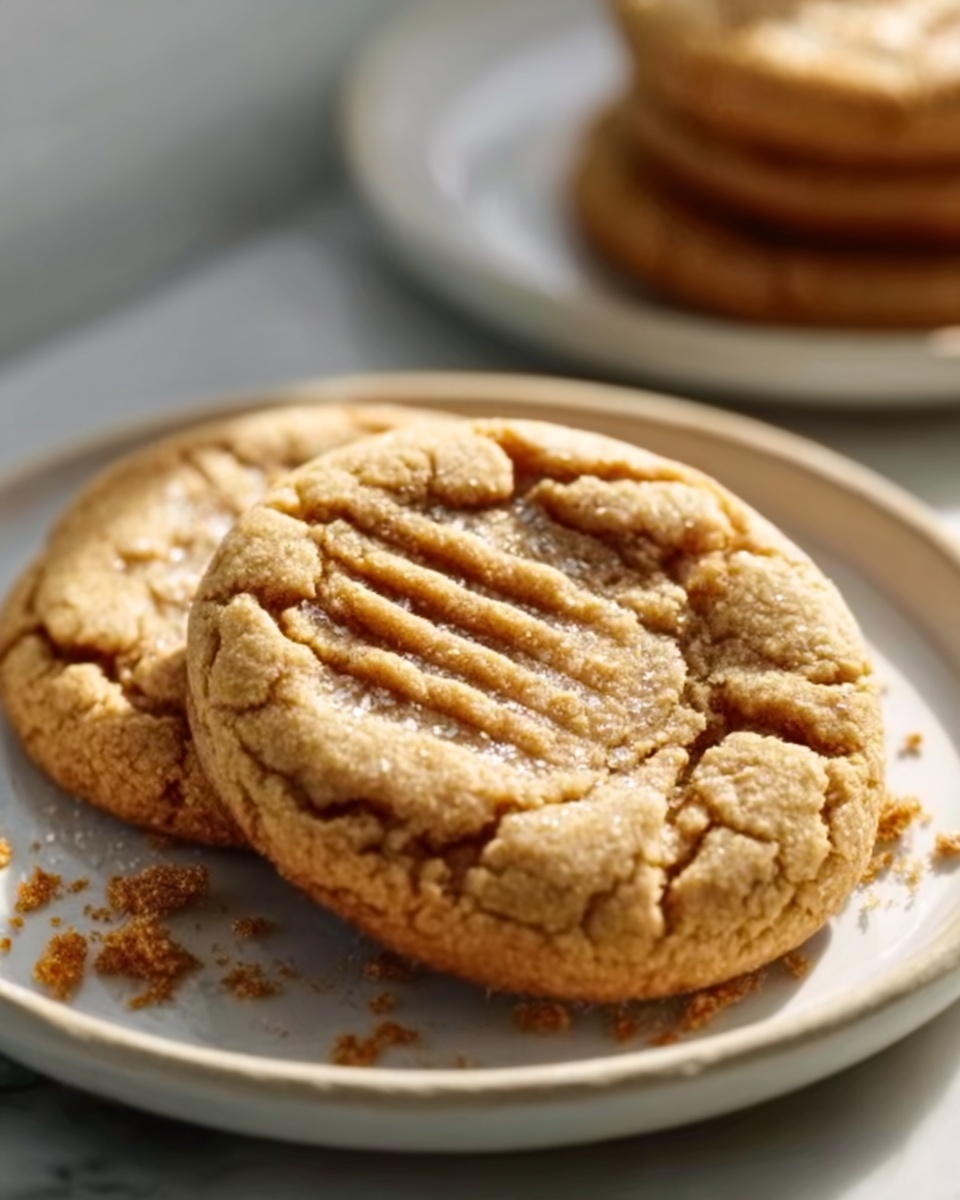 A large white oval ceramic serving tray showcasing a generous batch of golden peanut butter cookies arranged neatly in overlapping rows, each cookie featuring a classic fork-pressed crisscross pattern on top with a light sprinkle of sea salt crystals, all cookies uniformly baked to a perfect golden brown, styled with subtle crumbs scattered elegantly around the edges on a pristine white marble countertop, captured in a professional 3/4 angle shot with natural daylight streaming in from nearby windows, evoking a warm, inviting, and indulgent atmosphere. REALISTIC STYLE IMAGE| TAGS: High-end food photography, clean composition, dramatic lighting, luxurious, elegant, mouth-watering, indulgent, gourmet | CAMERA: Nikon Z7 | FOCAL LENGTH: 50mm | SHOT TYPE: Close-up | COMPOSITION: 3/4 angle | LIGHTING: Soft directional light | PRODUCTION: Food Stylist | TIME: Daytime I LOCATION TYPE: Kitchen near windows --stylize 150 --ar 4:5