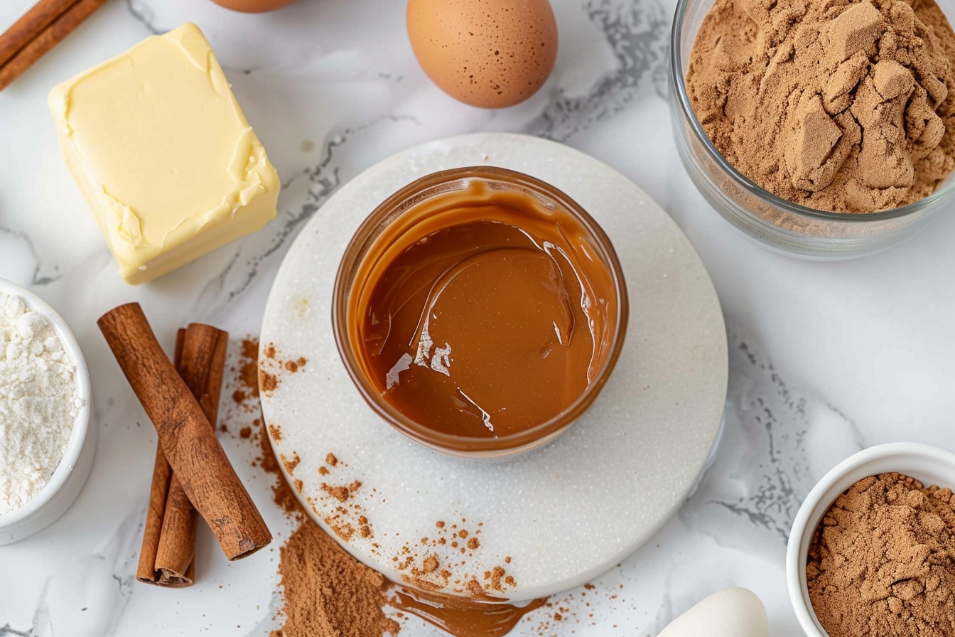 Single white plate holding one partially unwrapped cupcake, close-up angled view highlighting the moist, spiced crumb interior and rich caramel filling oozing from the center, topped with a swirl of creamy, light brown frosting delicately drizzled with caramel sauce, scattered crushed cookies around the plate for texture contrast, set on white marble background with natural soft directional light enhancing the layers and textures, styled to evoke a gourmet, indulgent feel, perfect for a food blog. REALISTIC STYLE IMAGE| TAGS: High-end food photography, clean composition, dramatic lighting, luxurious, elegant, mouth-watering, indulgent, gourmet | CAMERA: Nikon Z7 | FOCAL LENGTH: 50mm | SHOT TYPE: Close-up | COMPOSITION: 3/4 angle | LIGHTING: Soft directional light | PRODUCTION: Food Stylist | TIME: Daytime I LOCATION TYPE: Kitchen near windows --stylize 150  --ar 4:5