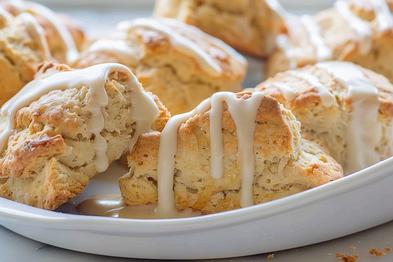 Glazed Cinnamon Scones with Maple Syrup Frosting Recipe