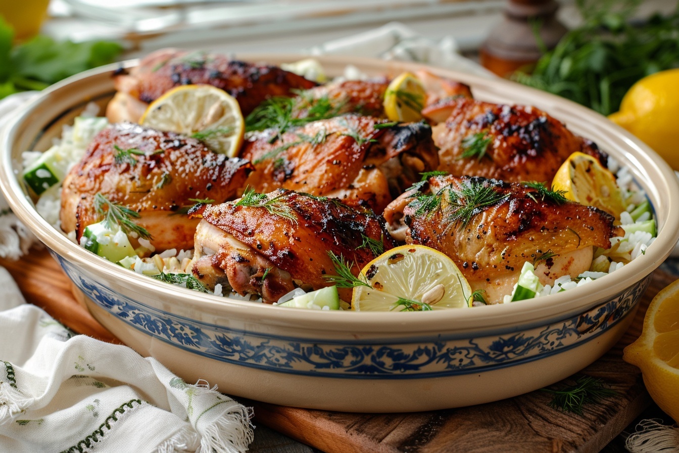 Mediterranean Lemon-Dill Chicken Bowls Recipe