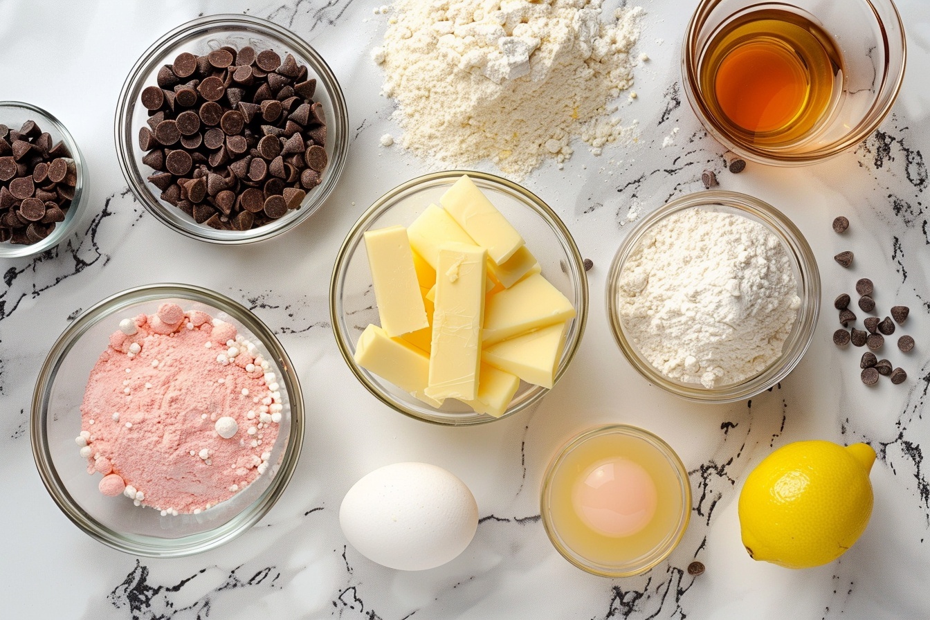 White oval large ceramic serving tray plate filled with a neat bunch of soft, pink lemon crinkle cookies dusted generously with powdered sugar and accented with delicate lemon zest curls, accompanied by fresh lemon slices artfully positioned at the back, shot at a 3/4 angle capturing the entire dish on a white marble kitchen countertop, natural soft directional daylight highlighting the textures and colors in a luxurious and elegant food magazine style hero shot. REALISTIC STYLE IMAGE| TAGS: High-end food photography, clean composition, dramatic lighting, luxurious, elegant, mouth-watering, indulgent, gourmet | CAMERA: Nikon Z7 | FOCAL LENGTH: 50mm | SHOT TYPE: Close-up | COMPOSITION: 3/4 angle | LIGHTING: Soft directional light | PRODUCTION: Food Stylist | TIME: Daytime I LOCATION TYPE: Kitchen near windows --stylize 150 --ar 4:5