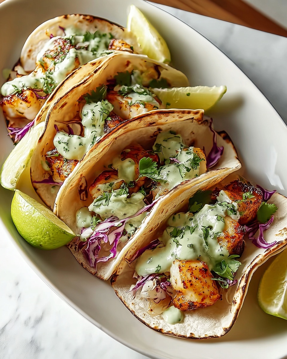 Mexican Fish Tacos with Zesty Lime Crema Recipe