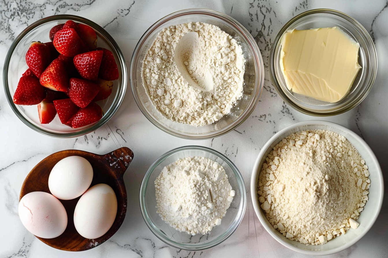 A single slice of strawberry bundt cake presented on a pristine white plate, angled to reveal soft, moist interior layers subtly dotted with pieces of fresh strawberry, topped with a delicate pink glaze dripping slightly down the sides, finishing with a fresh strawberry garnish on top. The close-up view captures the texture of the cake crumb and the smooth glaze, set against a white marble background with soft natural lighting highlighting the rich color and inviting details of the slice, styled elegantly as a gourmet dessert portion ready to enjoy. REALISTIC STYLE IMAGE| TAGS: High-end food photography, clean composition, dramatic lighting, luxurious, elegant, mouth-watering, indulgent, gourmet | CAMERA: Nikon Z7 | FOCAL LENGTH: 50mm | SHOT TYPE: Close-up | COMPOSITION: 3/4 angle | LIGHTING: Soft directional light | PRODUCTION: Food Stylist | TIME: Daytime I LOCATION TYPE: Kitchen near windows --stylize 150  --ar 4:5