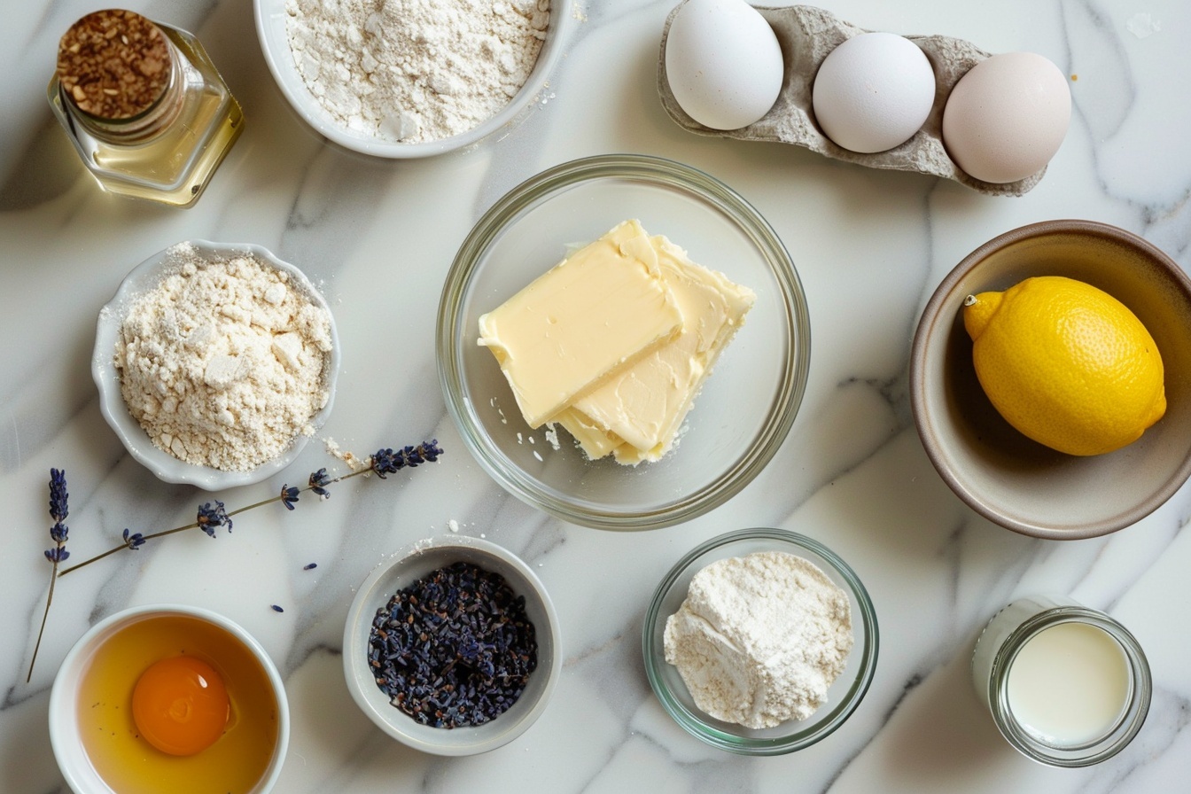 Lemon Lavender Sandwich Cookies Recipe 5 Single white plate showcasing a delicate slice of lemon lavender layered cake, revealing soft, moist yellow cake layers alternated with thick, creamy light purple lavender frosting. The slice is topped with a swirl of lavender cream and garnished with a thin, translucent lemon wheel and tiny lavender buds, emphasizing the fresh citrus and floral notes. The interior texture shows the smooth frosting contrast with the tender crumb of the cake. The plate sits on a white marble surface with soft natural daylight highlighting the layers and toppings, evoking an elegant, gourmet dessert presentation. REALISTIC STYLE IMAGE| TAGS: High-end food photography, clean composition, dramatic lighting, luxurious, elegant, mouth-watering, indulgent, gourmet | CAMERA: Nikon Z7 | FOCAL LENGTH: 50mm | SHOT TYPE: Close-up | COMPOSITION: 3/4 angle | LIGHTING: Soft directional light | PRODUCTION: Food Stylist | TIME: Daytime I LOCATION TYPE: Kitchen near windows --stylize 150 --ar 4:5