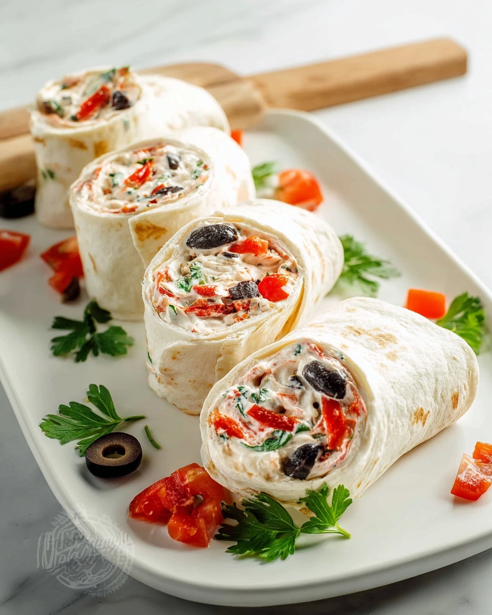 Creamy Ranch Red Pepper and Olive Pinwheels Recipe