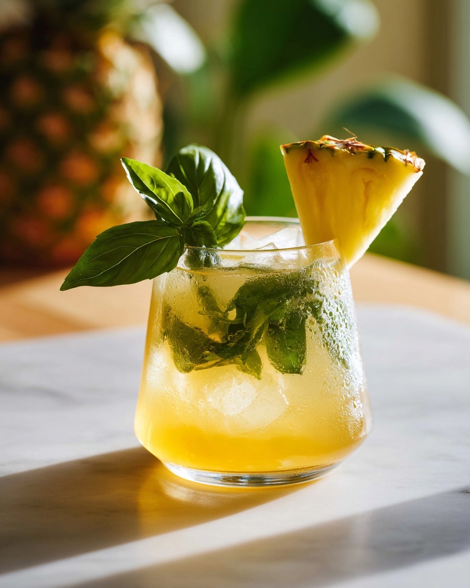 Tropical Pineapple Basil Spritzer Recipe