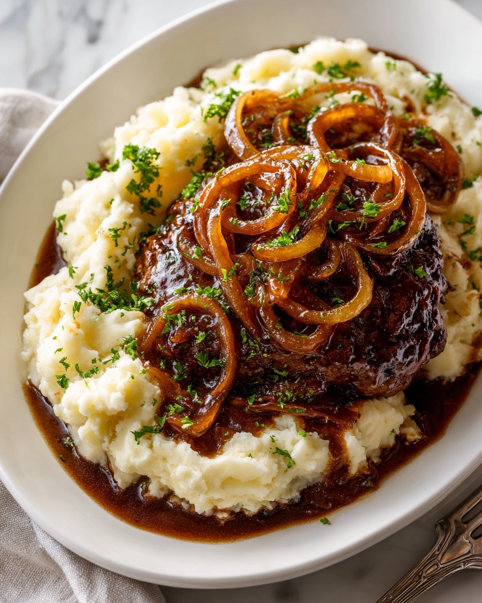 Hamburger Steaks with Onion Gravy Recipe