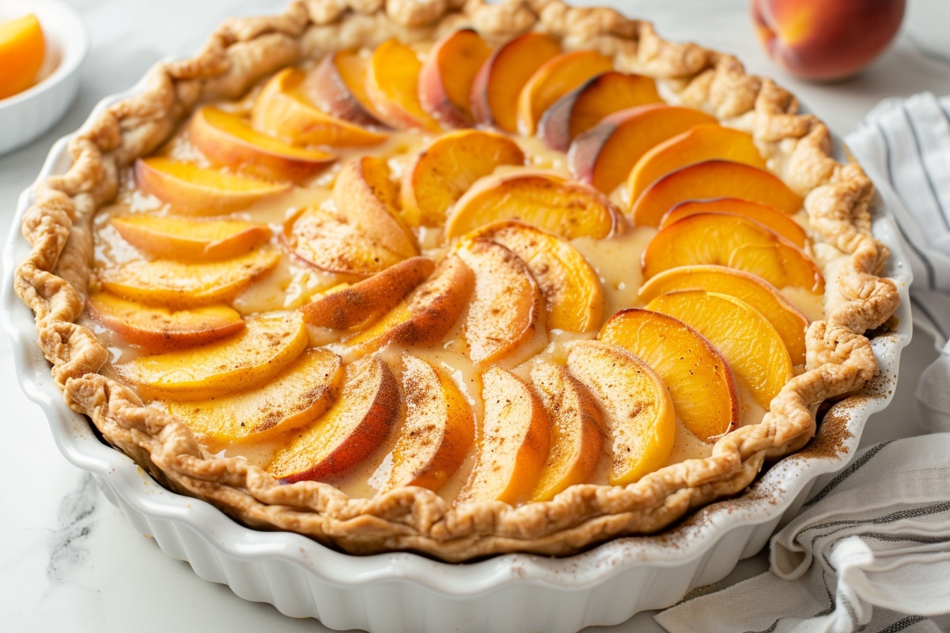 Homemade Peach Custard Pie Recipe